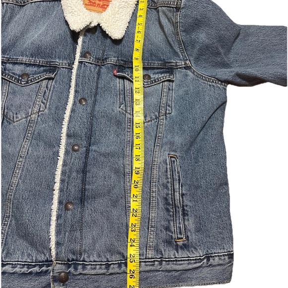 Levi’s Sherpa Trucker Jacket 16365-0044 Men’s Size L Light Blue Denim EXC cond - Picture 7 of 13